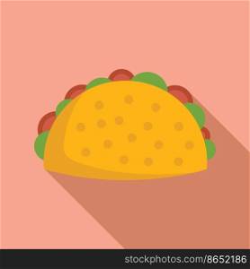 Cheese taco icon flat vector. Mexican food. Tacos beef. Cheese taco icon flat vector. Mexican food