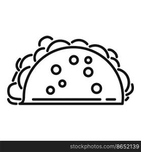 Cheese taco icon outline vector. Mexican food. Tacos beef. Cheese taco icon outline vector. Mexican food