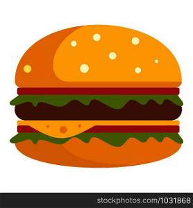 Cheeseburger icon. Flat illustration of cheeseburger vector icon for web design. Cheeseburger icon, flat style
