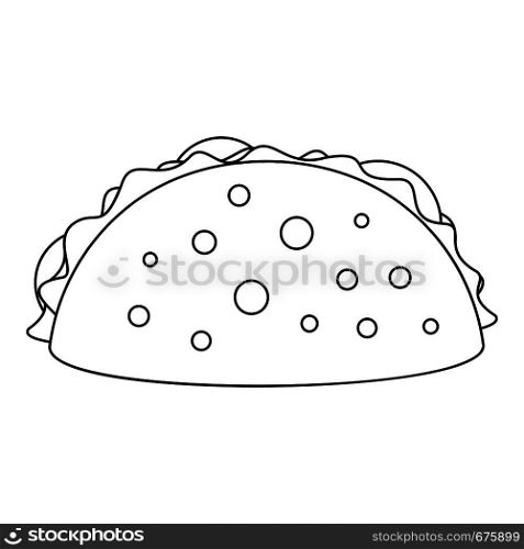 Cheeseburger icon. Outline illustration of cheeseburger vector icon for web. Cheeseburger icon, outline style.