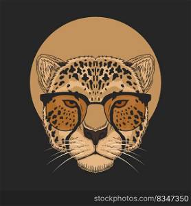 cheetah eyeglasses vector illustration