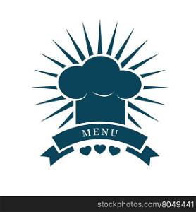 chef cap menu logo vector illustration