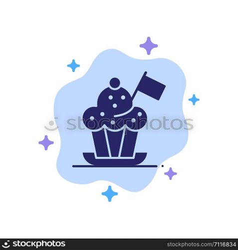 Chef, Chef Hat, Cooker, Cooker Hat, Flag Blue Icon on Abstract Cloud Background