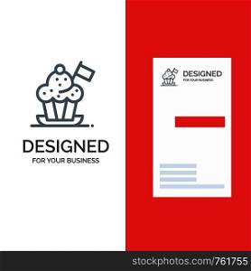 Chef, Chef Hat, Cooker, Cooker Hat, Flag Grey Logo Design and Business Card Template