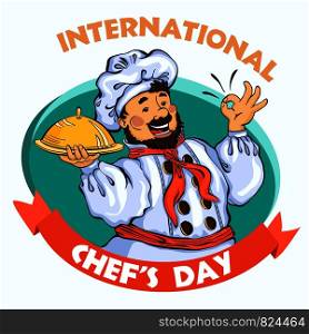 Chef day concept background. Cartoon illustration of chef day vector concept background for web design. Chef day concept background, cartoon style