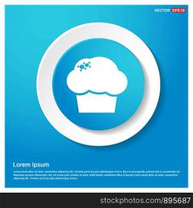 Chef hat icon Abstract Blue Web Sticker Button - Free vector icon
