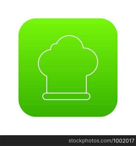 Chef hat icon green vector isolated on white background. Chef hat icon green vector