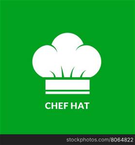 Chef hat vector icon. Chef hat vector icon on green background