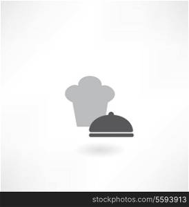 chef hat with dish icon