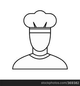 Chef icon in outline style isolated on white background. Job symbol vector illustration. Chef icon, outline style