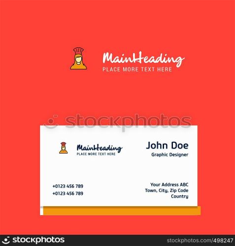 Chef logo Design with business card template. Elegant corporate identity. - Vector