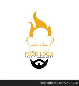 Chef logo vector design. Food logo vector design.