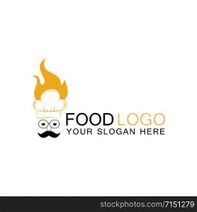Chef logo vector design. Food logo vector design.