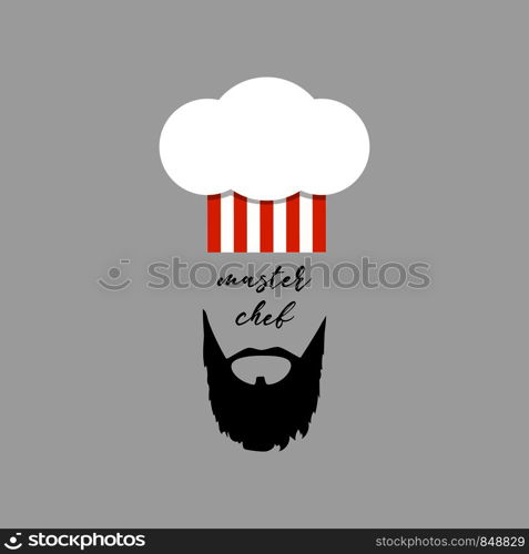 Chef's hat with beard. Master Chef logo