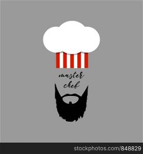 Chef's hat with beard. Master Chef logo