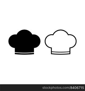 Chef's hat vector icon isolated on white.