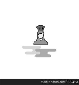 Chef Web Icon. Flat Line Filled Gray Icon Vector