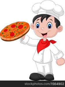 Chef with pizza