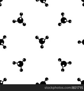 Chemical and physical atoms molecules pattern repeat seamless in black color for any design. Vector geometric illustration. Chemical and physical molecules pattern seamless black