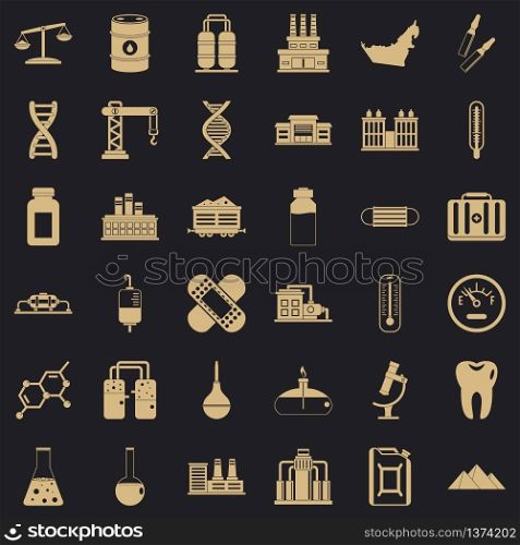 Chemical barrel icons set. Simple style of 36 chemical barrel vector icons for web for any design. Chemical barrel icons set, simple style