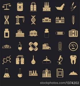 Chemical barrel icons set. Simple style of 36 chemical barrel vector icons for web for any design. Chemical barrel icons set, simple style