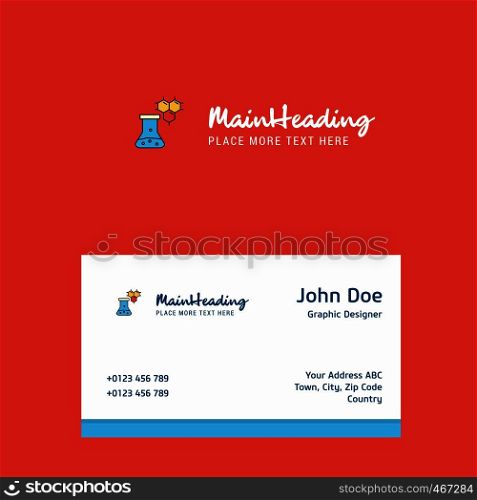 Chemical beaker logo Design with business card template. Elegant corporate identity. - Vector
