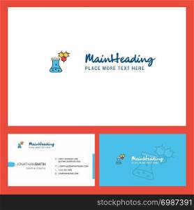Chemical beaker Logo design with Tagline & Front and Back Busienss Card Template. Vector Creative Design