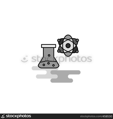 Chemical beaker Web Icon. Flat Line Filled Gray Icon Vector