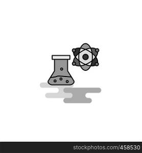 Chemical beaker Web Icon. Flat Line Filled Gray Icon Vector