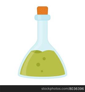 Chemical, biological science laboratory equipment - test tubes and flasks icons