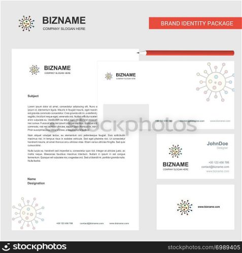 Chemical bonding Business Letterhead, Envelope and visiting Card Design vector template