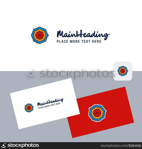 Chemical bonding vector logotype with business card template. Elegant corporate identity. - Vector