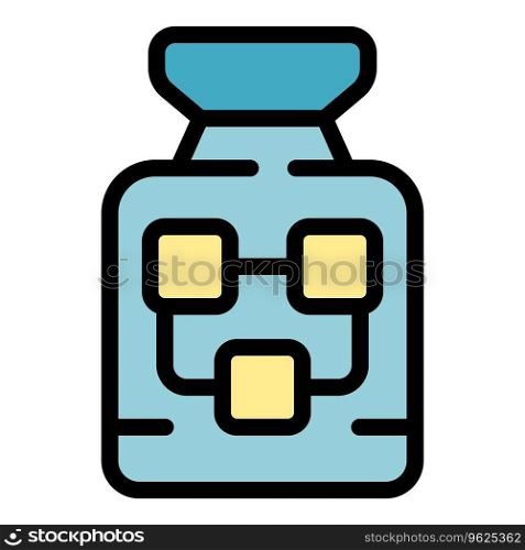 Chemical bottle icon outline vector. Collagen vitamin. Amino peptide color flat. Chemical bottle icon vector flat