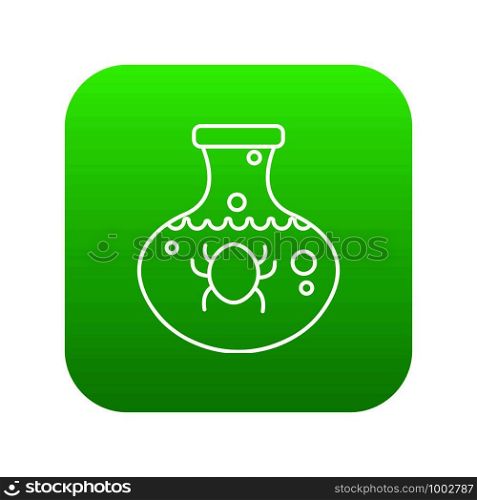 Chemical bug icon green vector isolated on white background. Chemical bug icon green vector