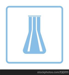 Chemical bulbs icon. Blue frame design. Vector illustration.