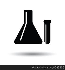 Chemical bulbs icon. White background with shadow design. Vector illustration.