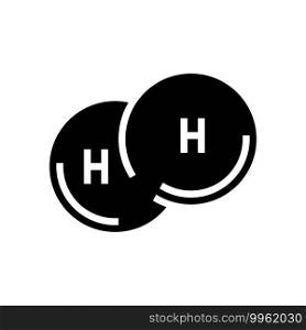 chemical compound hydrogen glyph icon vector. chemical compound hydrogen sign. isolated contour symbol black illustration. chemical compound hydrogen glyph icon vector illustration