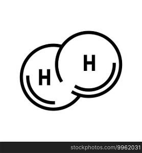 chemical compound hydrogen line icon vector. chemical compound hydrogen sign. isolated contour symbol black illustration. chemical compound hydrogen line icon vector illustration