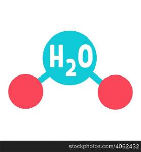 Chemical compound semi flat color vector object. Full sized item on white. Hydrogen and oxygen atoms combination. Simple cartoon style illustration for web graphic design and animation. Chemical compound semi flat color vector object