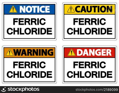 Chemical Danger Sign Ferric Chloride On White Background