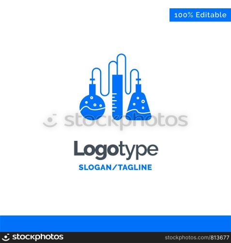 Chemical, Dope, Lab, Science Blue Solid Logo Template. Place for Tagline