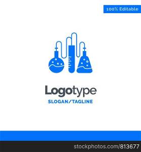 Chemical, Dope, Lab, Science Blue Solid Logo Template. Place for Tagline