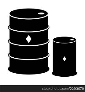 Chemical Drums Black Icon White Background