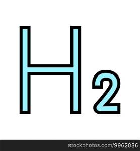 chemical element hydrogen color icon vector. chemical element hydrogen sign. isolated symbol illustration. chemical element hydrogen color icon vector illustration