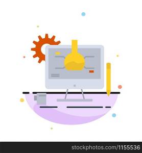 Chemical, Experiment, It, Technology Abstract Flat Color Icon Template