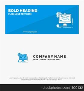 Chemical, Experiment, It, Technology SOlid Icon Website Banner and Business Logo Template