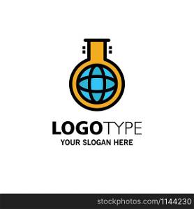 Chemical, Flask, Chemistry, Experiment Business Logo Template. Flat Color