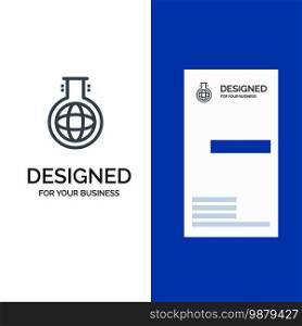 Chemical, Flask, Chemistry, Experiment Grey Logo Design and Business Card Template