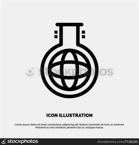 Chemical, Flask, Chemistry, Experiment Line Icon Vector