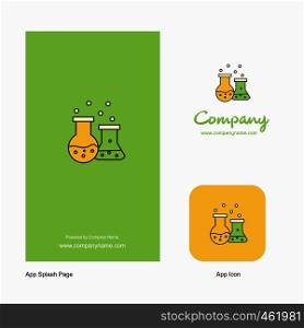 Chemical flask Company Logo App Icon and Splash Page Design. Creative Business App Design Elements